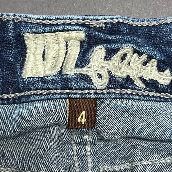 Kut from the Kloth Straight Leg Medium Wash Frayed Hem Distressed Blue Jeans - Picture 5 of 14